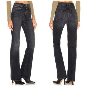 NWT Grlfrnd The Melanie High Rise Boot Cut Jeans Rigid In Noho Black Size 31